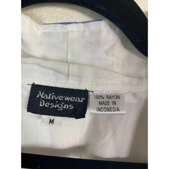Nativewear Designs Blue White Kimono Cardigan Size Medium Artsy lagenlook Boho - Picture 3 of 13